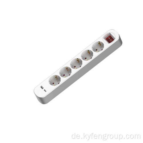 Europäischer 5-Wege-Schuko-Plug und Kabel